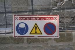 Panneau chantier interdit au public